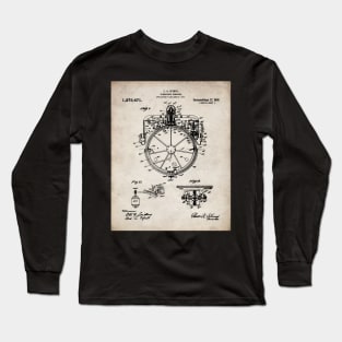 Gyrocompass Patent - Sailor Sailing Boat Lake House Art - Antique Long Sleeve T-Shirt